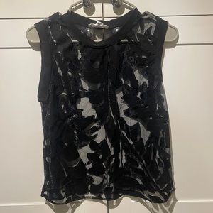 NWOT black burn out tank crew neck